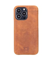 Bouletta Apple iPhone 13 Pro Uyumlu Deri Arka Kapak F360 G19 Taba (Kahverengi)