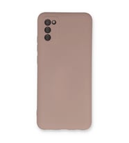 Samsung Galaxy A03s Kılıf Nano İçi Kadife Silikon - Pudra