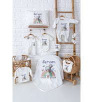 Pia Baby Premium %100 Pamuk Kız Bebek Hediyesi 11 Parça İsme Özel Doğum Seti 5083-00 (Ekru)