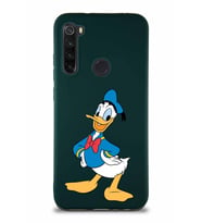 Xiaomi Redmi Note 8 Soft Premier Kapak Donald Duck-C Tasarımlı Silikon Kılıf - Yeşil (Şeffaf)