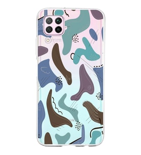 Huawei P40 Lite Uyumlu Kapak Abstrackt Tasarımlı Şeffaf Silikon Kılıf