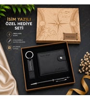 Anahtarlık Cüzdan Kalem Seti İsim Baskılı