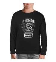 Muhammad Ali - The Man Who has Wings Siyah Çocuk Sweatshirt