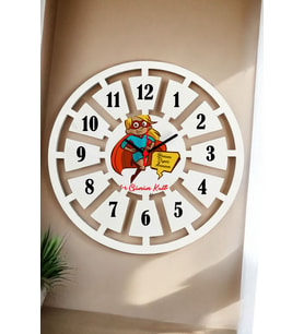 Benim Süper Annem Duvar Saati 40cm (Beyaz)