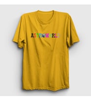 Presmono Unisex Sarı Astroworld Travis Scott T-Shirt 44952tt (Sarı)