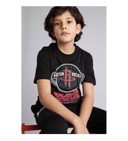 Defacto NBA Houston Rockets Siyah Erkek Çocuk T-Shirt G7619A8/BK81