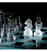 Glass Chess Cam Satranç Takımı (25 cm x 25 cm)