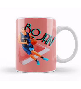 Bojan Bogdanovic Vintage Art   Legend Basketball Gift Kupa Bardak Porselen