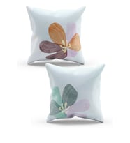 Mouds Çift Tarafı Baskılı Pastel Flower-2 Desenli 2'li Kombin Süet Kırlent Kılıfı