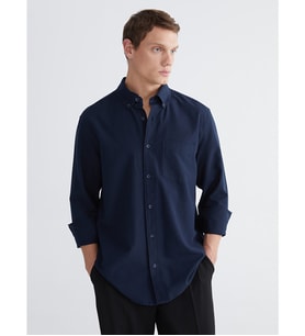 LCW Vision Lacivert Regular Fit Uzun Kollu Erkek Gömlek