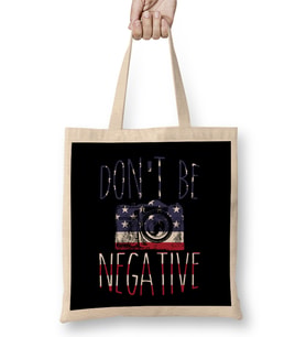 Don t Be Negative USA Flag Patriotic Bez Çanta Uzun Saplı