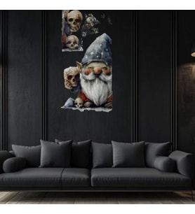 Periboia Gotik Cüce ve Kafatası Duvar Sticker Seti (Çok Renkli)