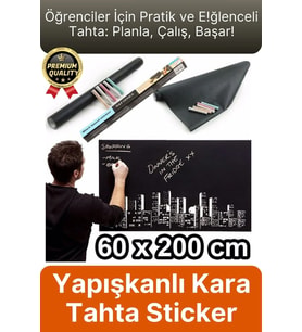 Özel Üretim Öğrenci Yazılabilir Silinebilir Yapışkanlı Büyük Boy Tahta Sticker Blackboard Rulo Pano