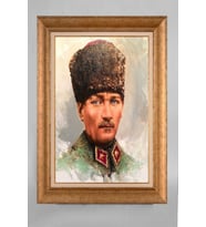 Çerçeveli Paspartulu Atatürk Tablo a546 (Gold)