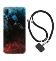 Huawei P20 Lite Mate 10 20 Lite Pro P40 Lite KılıfBoyun Askılı Silikon Red Blue Black Abstact 1386