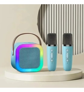 K12 Bluetooth Hoparlör, 2 Mikrofonlu Rgb Taşınabilir Karaoke Makinesi, Çocuk Ve Ev Kullanımı İçin Bej