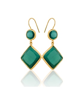 Kadir Jewellery 22 Ayar Altın Kaplama Kadın Sallantılı Küpe -El İşçiliği Ve Hipoalerjenik Küpe