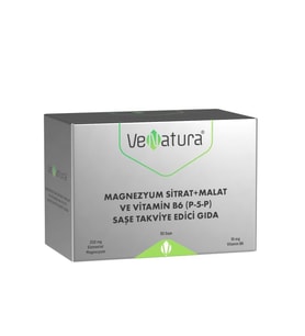 Venatura Magnezyum Sitrat+Malat ve Vitamin B6 (P5P) 30 Saşe