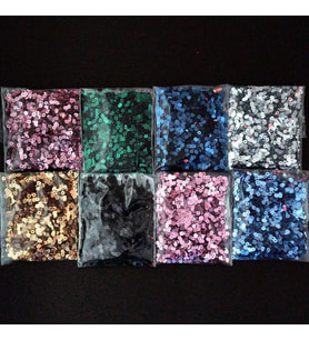 SÜSLEME PULU ORTASI DELİK GLİTTER TAKI VE TEKSTİL DİKİLEBİLİR  3 MM SÜSLEME PULU SET 120 GRAM