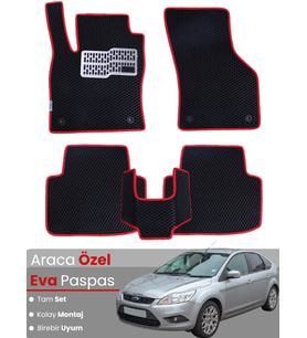 FORD-FOCUS 2 (2005-2011) Uyumlu EVA Paspas Tam Set–Araca Özel,Su Geçirmez,Kolay Montaj