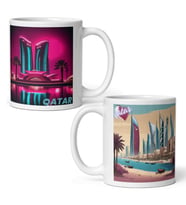Katar Kupa Bardak 2 Adet Seyahat Hatıra Qatar Mug (Karışık)