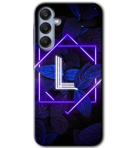 Galaxy A35 Kılıf HD Desen Baskılı Kılıf - Dark Neon Yaprak L Harfi