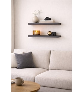 PLATFORM DEKOR Antrasit Mdf , Gizli Montajlı Duvar Rafı 50x15cm 2 Adet Raf