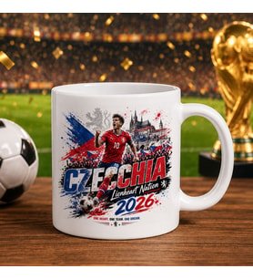 BK Gift Çekya Taraftar Temalı 2026 Dünya Kupası Tasarımlı Beyaz Kupa Bardak