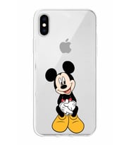 Apple iPhone X Uyumlu Kapak Mickey Mouse Tasarımlı Şeffaf Silikon Kılıf