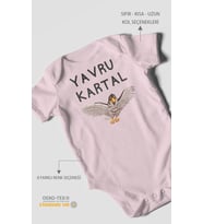 Yavru Kartal Baskılı Bebek Zıbını – Çıtçıtlı Body  %100 Pamuk Kısa Kol (Bebek Pembesi)