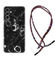 Samsung A23 A31 A32 A50 A51 A52 A53 A70 Kılıf Boyun Asklı Rasta Silikon Black Hole Marble 1387