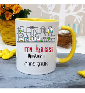 Fen Bilgisi Öğretmenine Özel Öğretmenler Günü Hediyesi Kişiye Özel Kupa Bardak