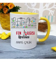 Fen Bilgisi Öğretmenine Özel Öğretmenler Günü Hediyesi Kişiye Özel Kupa Bardak