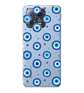 PrintiFy Xiaomi Mi 13 Pro ile Uyumlu Nazar Boncuğu 1 Baskılı Kamera Korumalı Şeffaf Silikon Kılıf