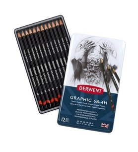 Derwent Graphic 6B-4H - 12'li Teneke Kutu