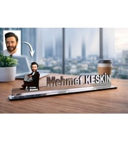 Kişiye Özel Good Father Erkek Karikatürlü 30 cm Ayna Pleksi Masaüstü İsimlik - Ofis Hediyesi