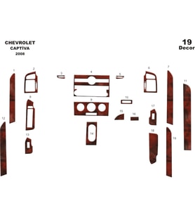 Meriç® Chevrolet Captiva Ön Torpido Kaplama Maun 19 Parça 2007-2012 (Maun)