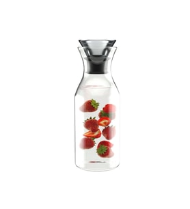 Şeffaf Cam Sürahi 1200 ml, Paslanmaz Çelik Kapak, Şık ve Dayanıklı Tasarım