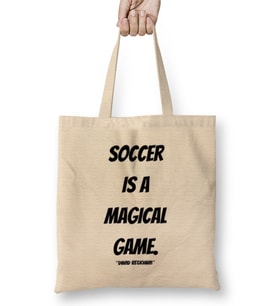 David Beckham Quotes Gift- Vintage Retro Rainbow Style Bez Çanta Uzun Saplı