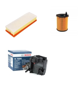 Bosch Filtre Bakım Seti Peugeot 206 1.6 HDI Dizel 2004-2009 Hava + Yağ f. + Yakıt Filtre Bosch
