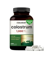 NatureBell Bovine Colostrum 1000mg 240 Capsul 40% IgG Colostrum for Gut Health, Bloating, Skin, Hair Immune Support.46.