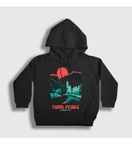 Presmono Unisex Çocuk Siyah Welcome To Twin Peaks Kapüşonlu Sweatshirt 494047tt