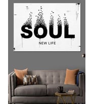 Soul New Life Modern Tipografi Dekoratif Kanvas - Mdf Ahşap Tablo