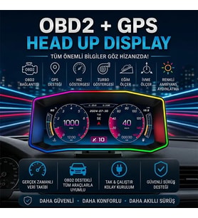Ally P4 OBD2 + GPS Head Up Display HUD Dijital Hız Göstergesi-(5775) - EEEEEE6373-1170