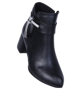 Ayakcenter By15 Cilt Siyah Ayışığı Kadın 7Cm Topuklu Bot