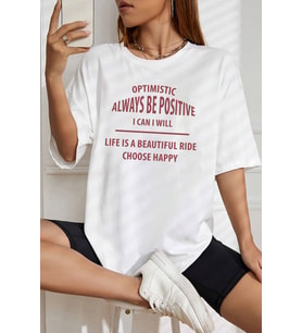 Unisex Always Tasarım Tshirt (Beyaz)