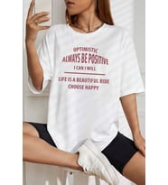 Unisex Always Tasarım Tshirt (Beyaz)