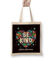 Be Kind Autism Awareness Puzzle Children Heart Son Daughter Bez Çanta Uzun Saplı