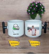 Umurumda Değil Kupa Bardak Fotoğraflı T Siyah Kulplu Arkadaşa Hediye