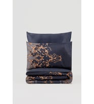 Cotton Box Saten Çift Kişilik Nevresim Takımı Sarina Lacivert